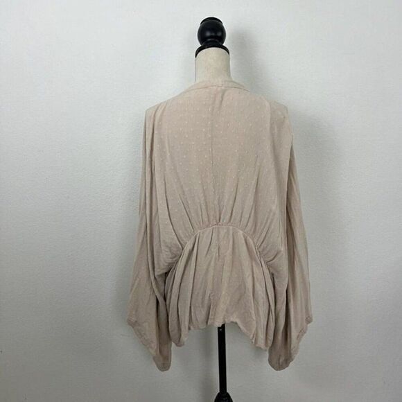 Sim & Sam Bohemian Dusty Pink Swiss Dot Open Front Cardigan Lightweight L/XL - Picture 2 of 9